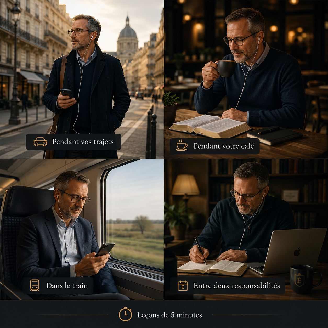 Apprenez où que vous soyez : trajets, café, marche, train